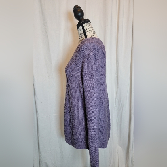 Cabela's Lavender Cable Knit Sweater - Picture 2 of 5